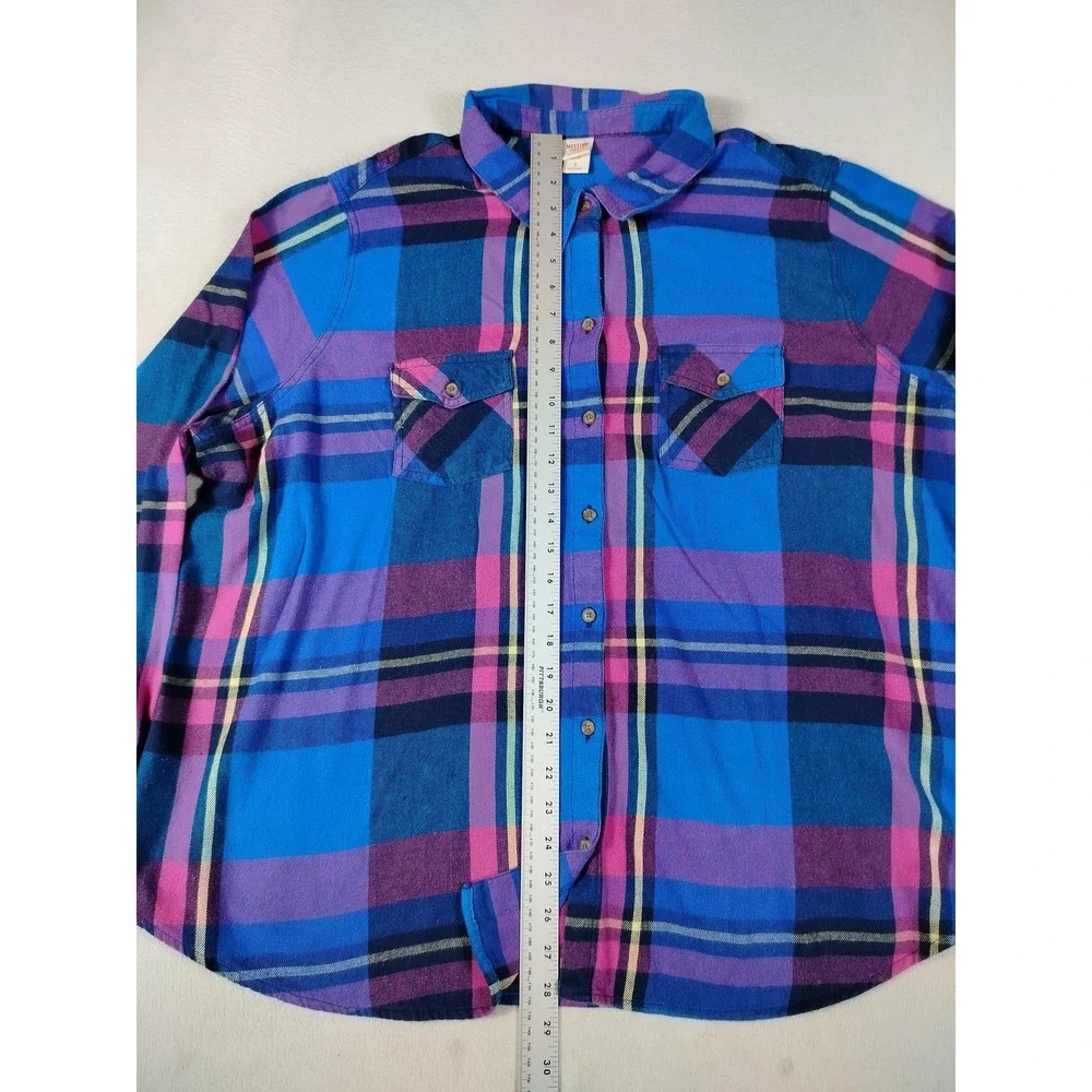 Mossimo Flannel Shirt Womens 3X Multicolor Plaid Cabincore Cozycore Outdoors